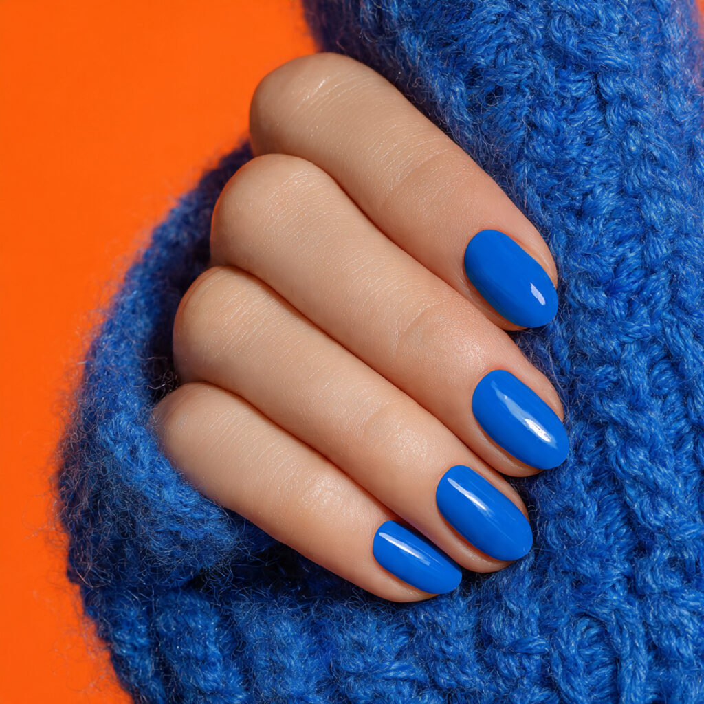 electric blue nails deliver vivid saturated color