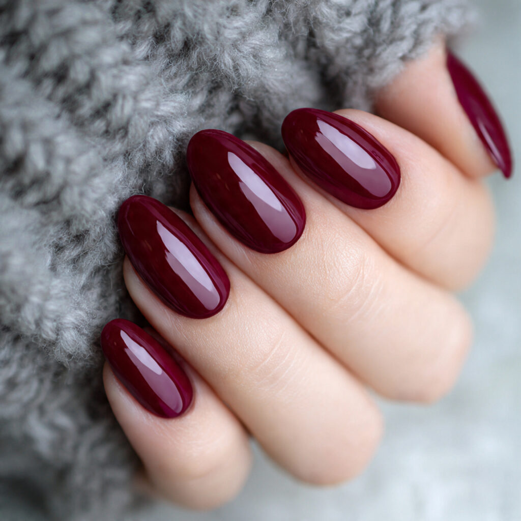 elegant burgundy nails bring depth and sophistication