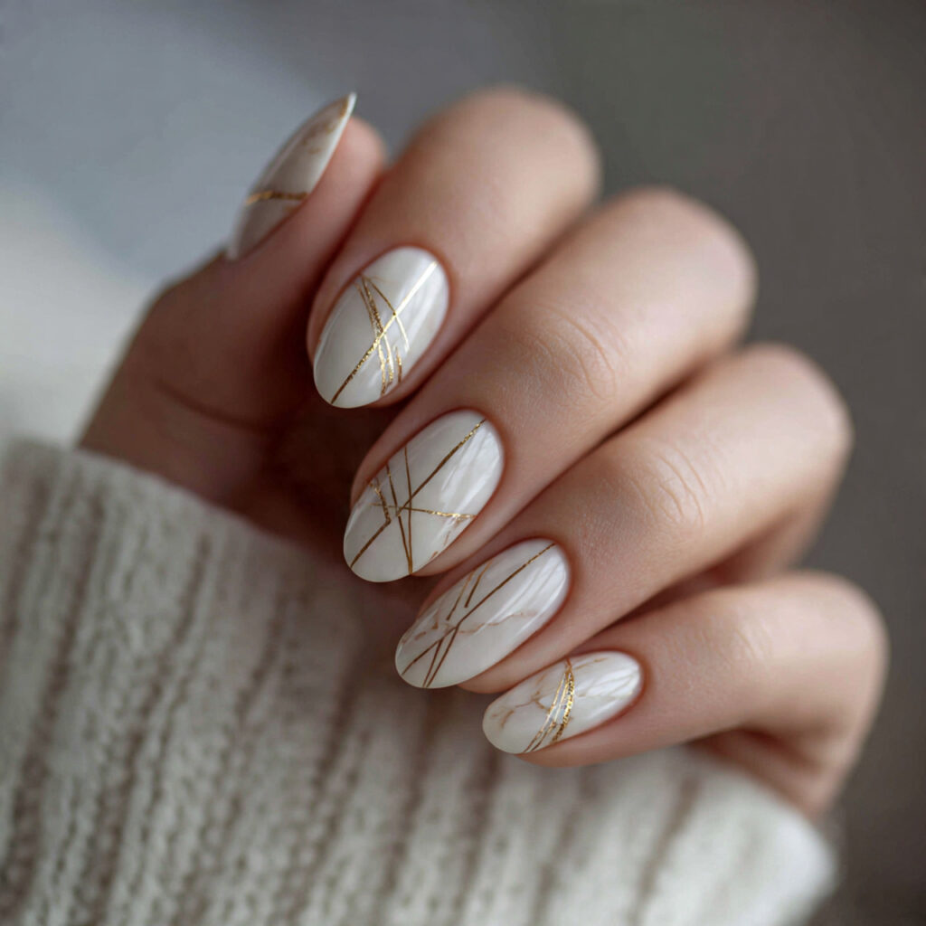 elegant minimal line art nails feel artistic