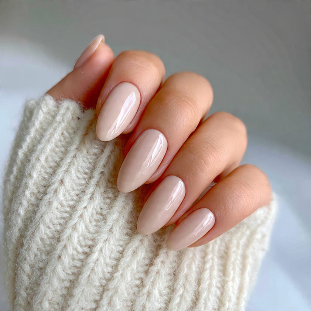 elegant oval neutral nails feel feminine and