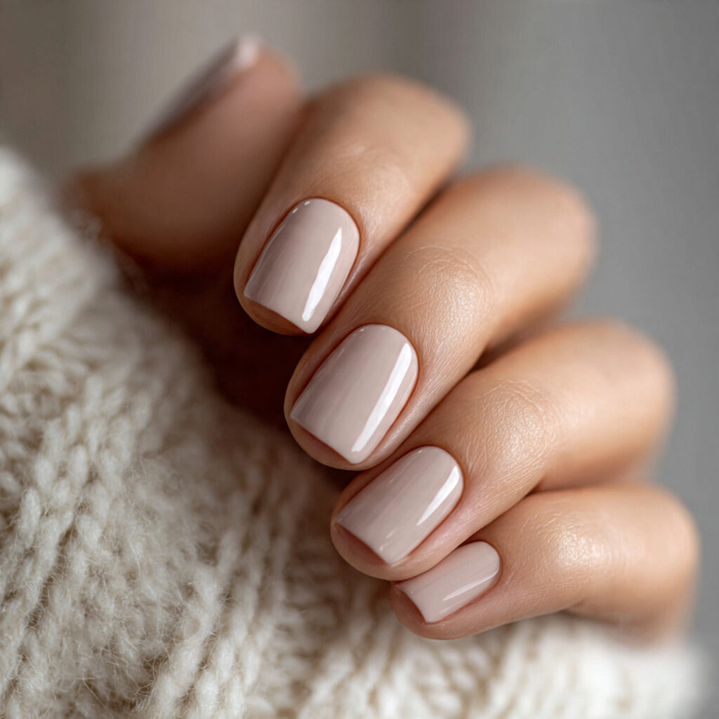 elegant short neutral nails look neat and