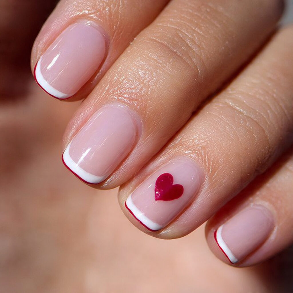 french tip valentine nails offer a timeless