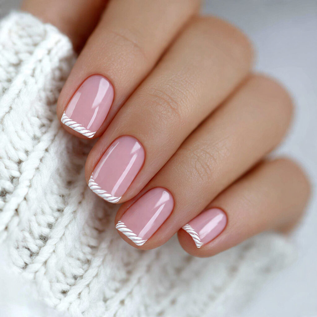 fun winter nails with french tips and