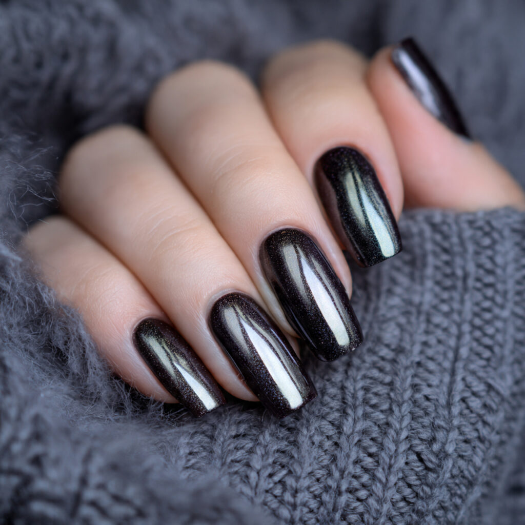 glazed shine nails