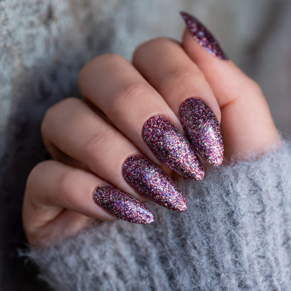 25 Leo Nail Ideas That Are Bold, Glam, and Confident 7 glitter nails that sparkle with confidence