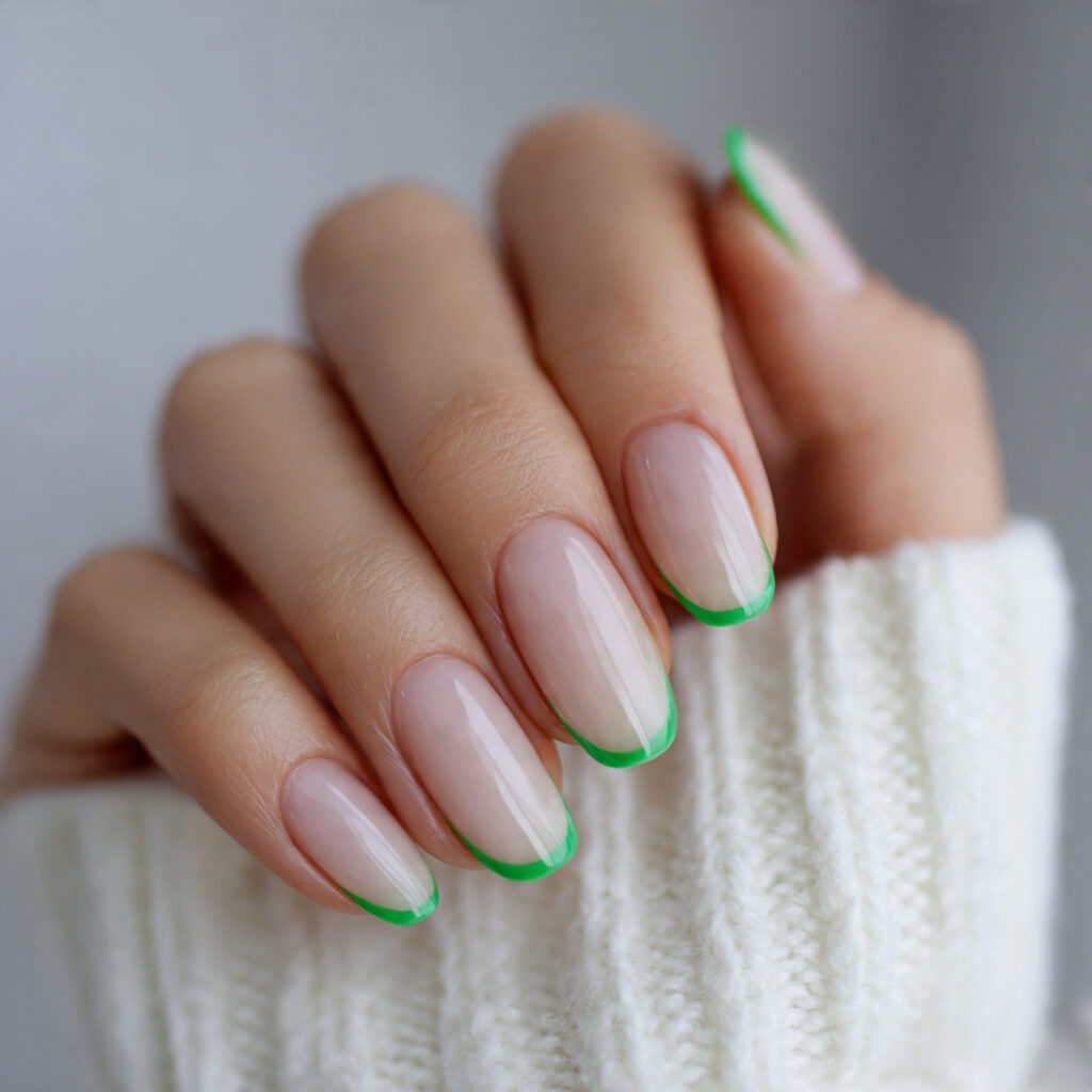 green french tip nails offer a fresh