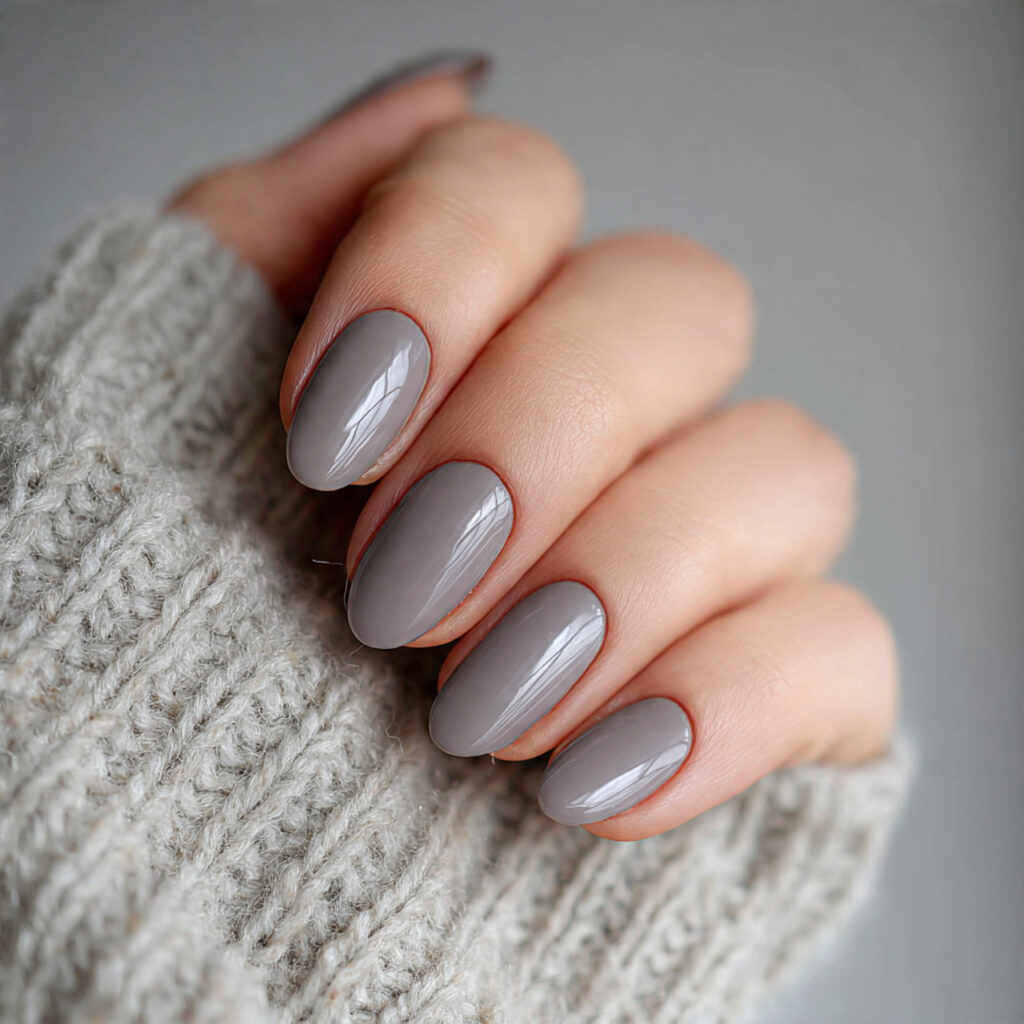 grey january nails with a or neutral