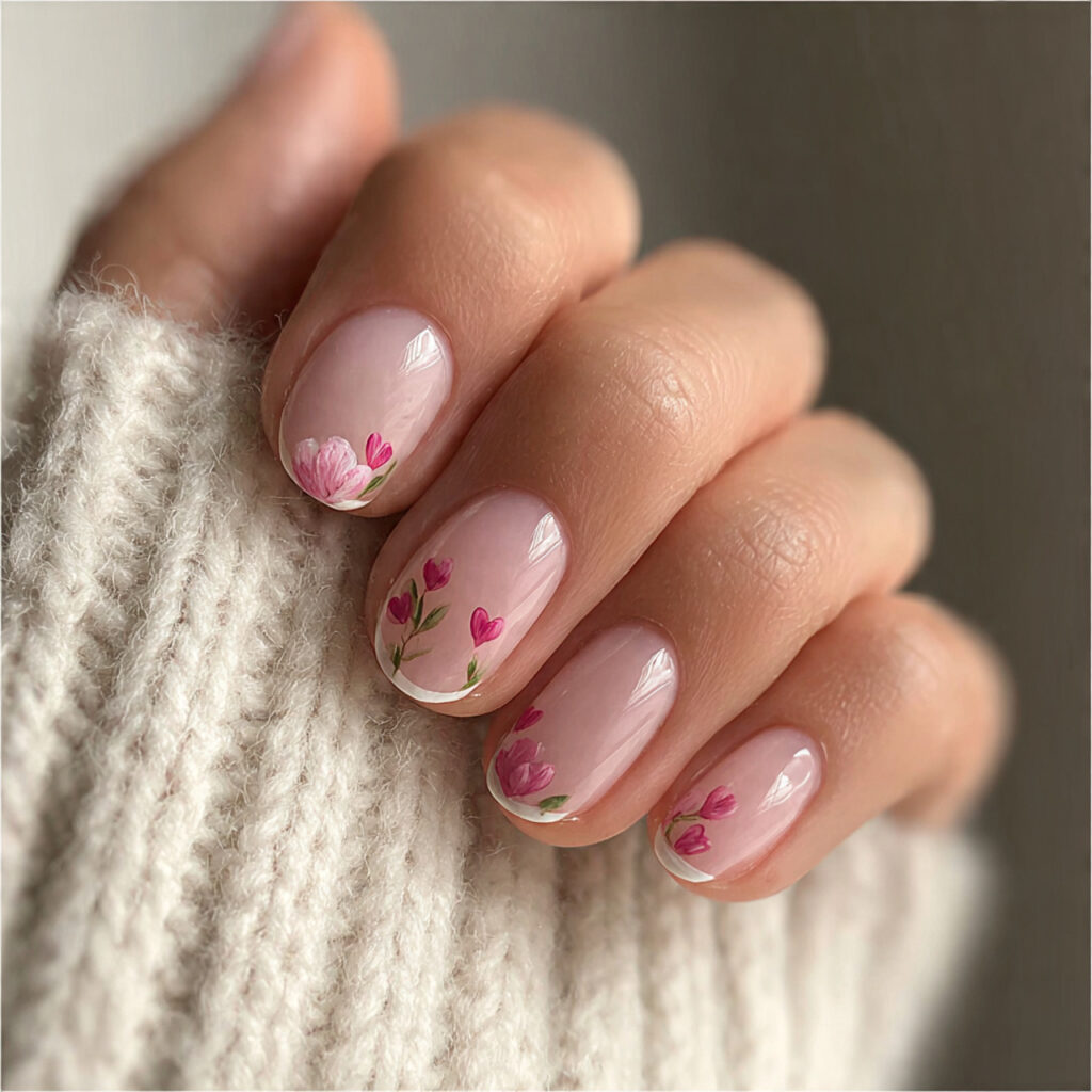 29 Dainty Valentine Nail Designs for a Soft Romantic Look 12 heart cuticle detail nails place small heart