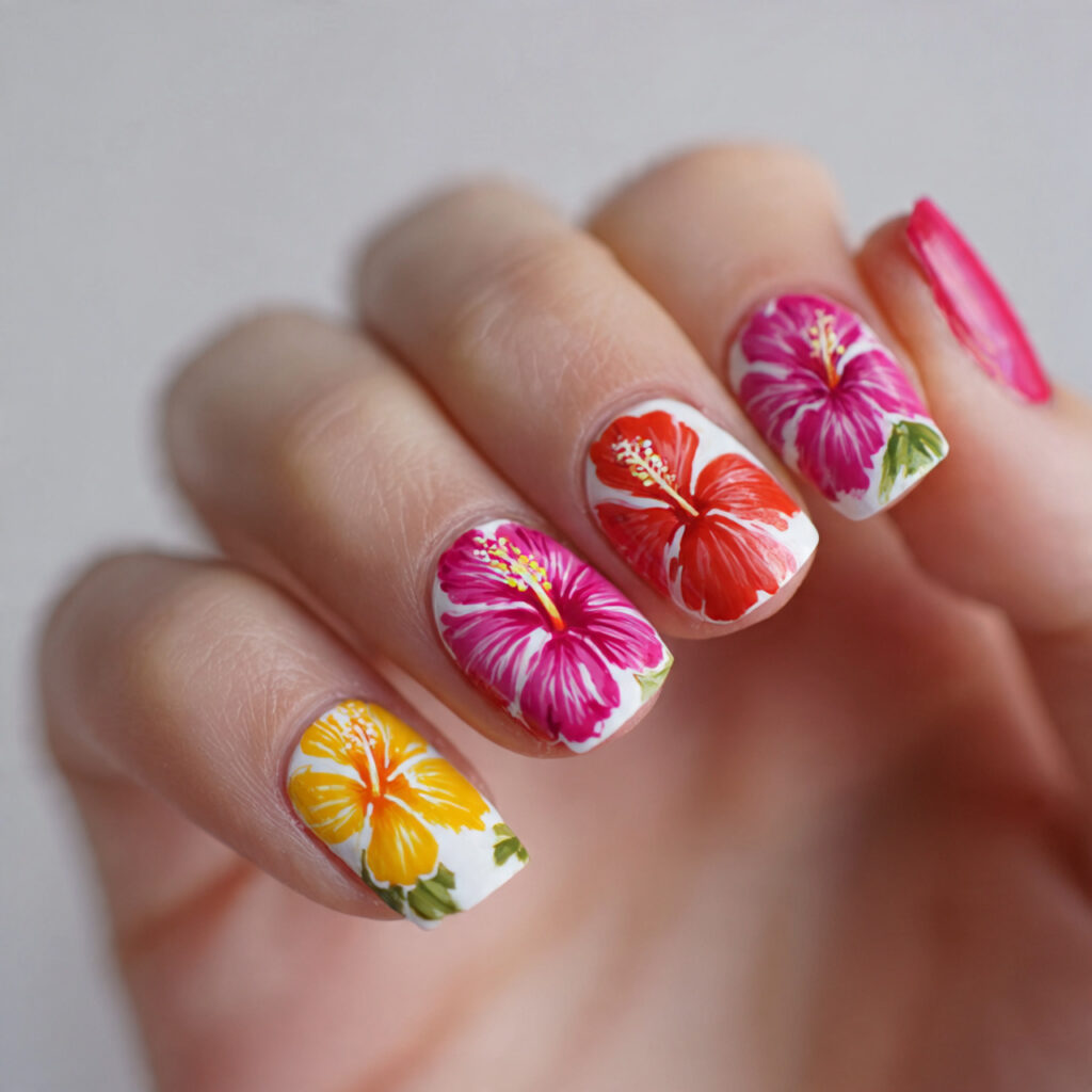 hibiscus designs bring tropical flair to short