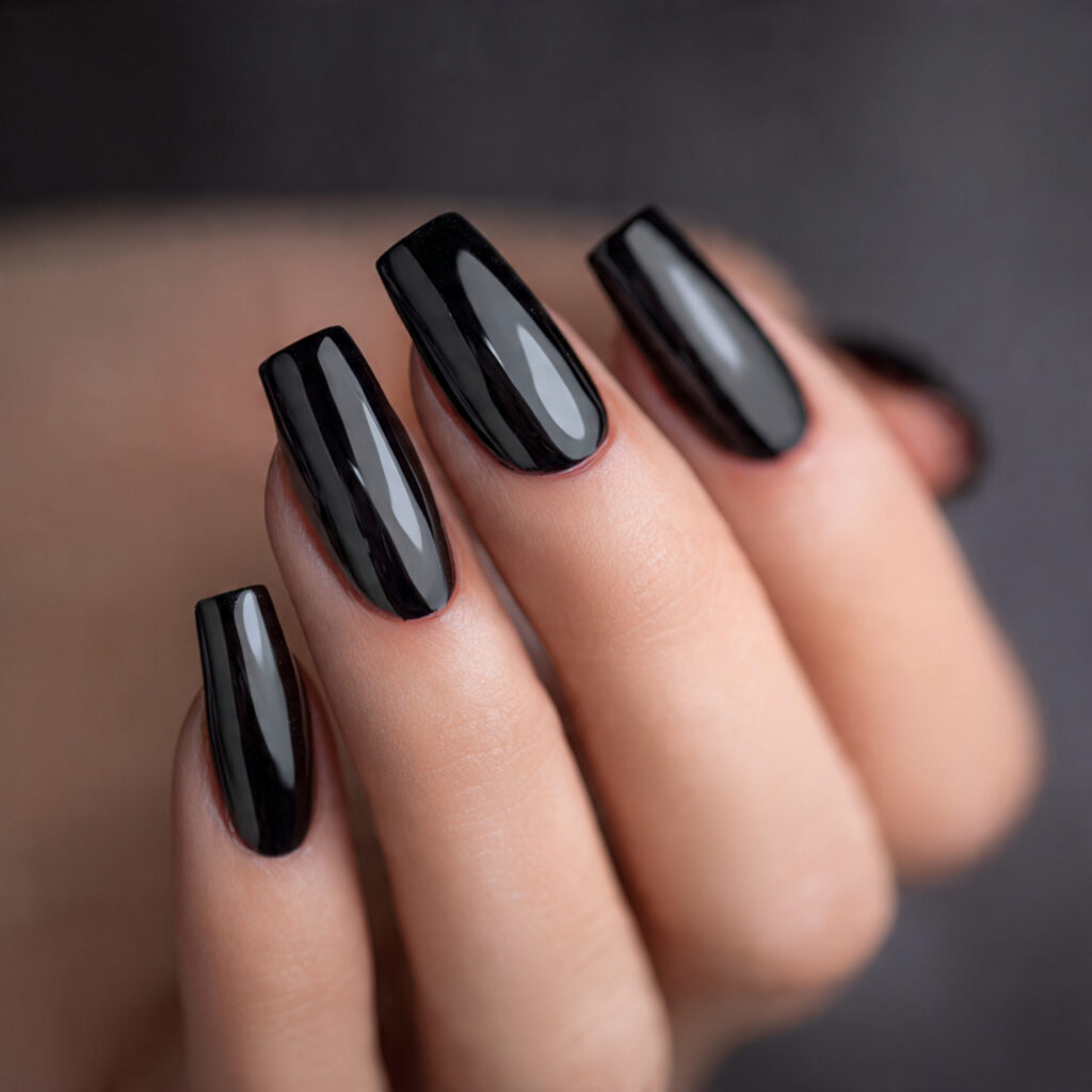 22 Luxury Nail Designs 2026 That Feel Timeless 5 high gloss monochrome nails feel luxurious because