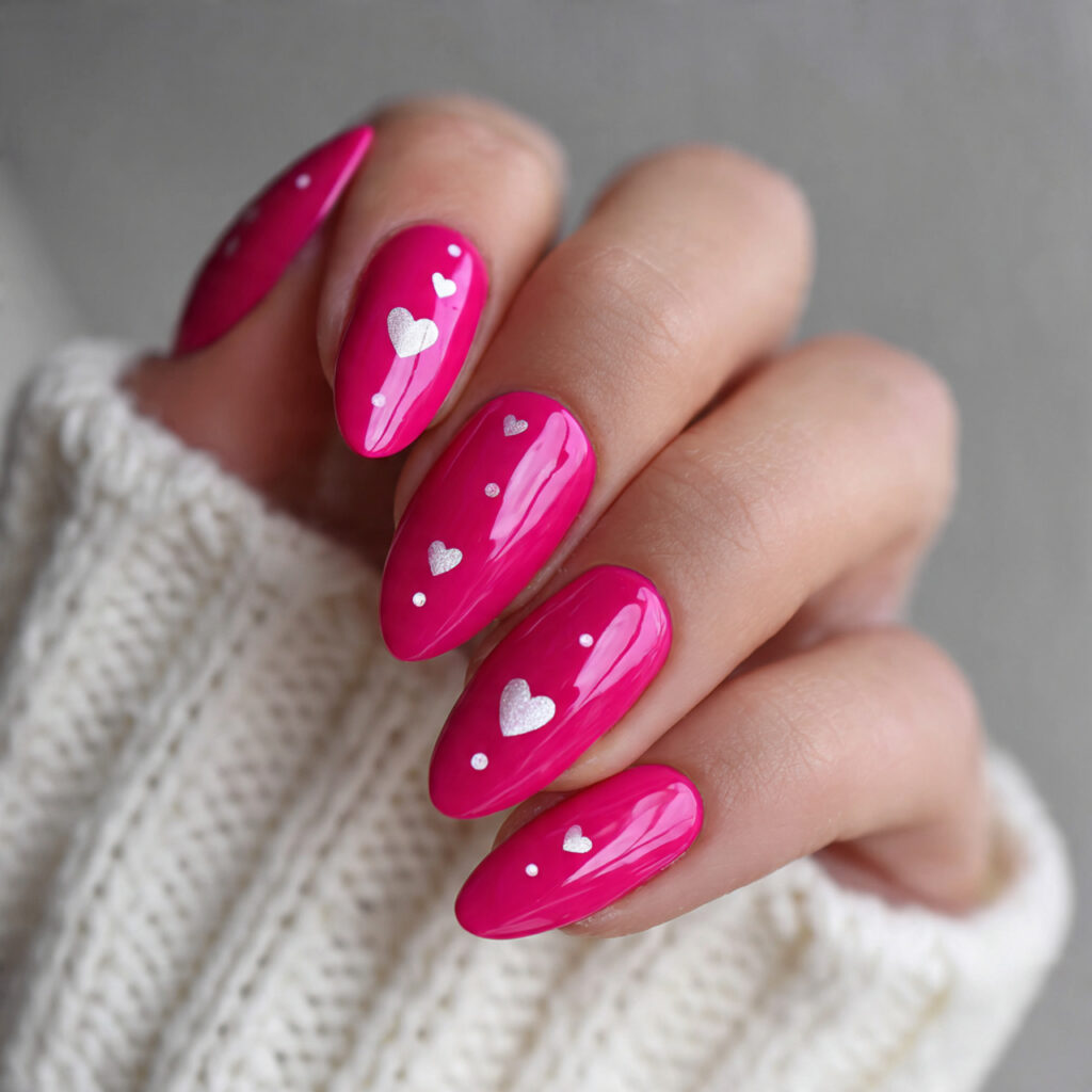 hot pink with heart accents creates bold