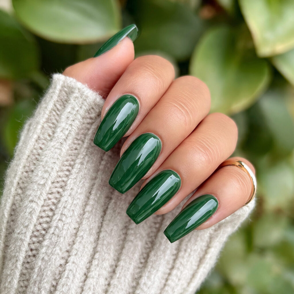 hunter green coffin nails