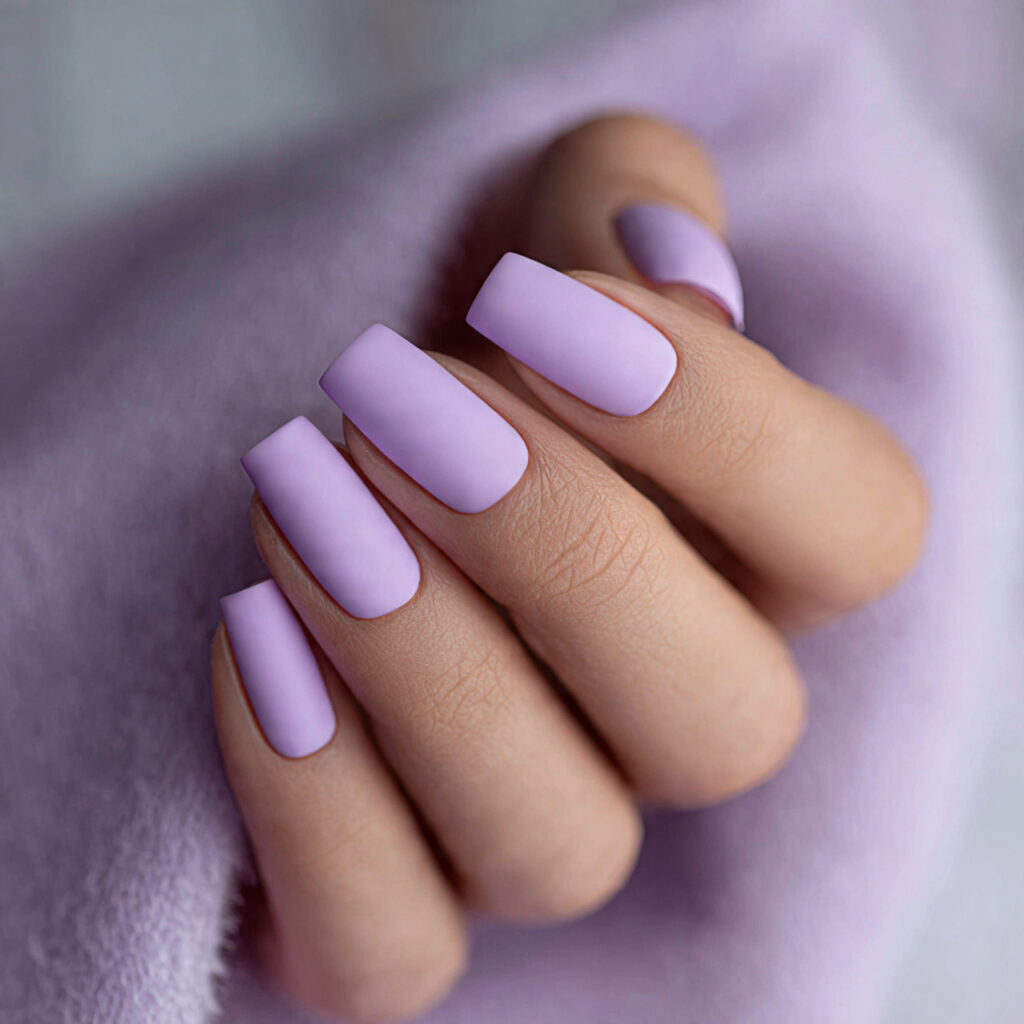 lavender matte nails offer a sophisticated velvety