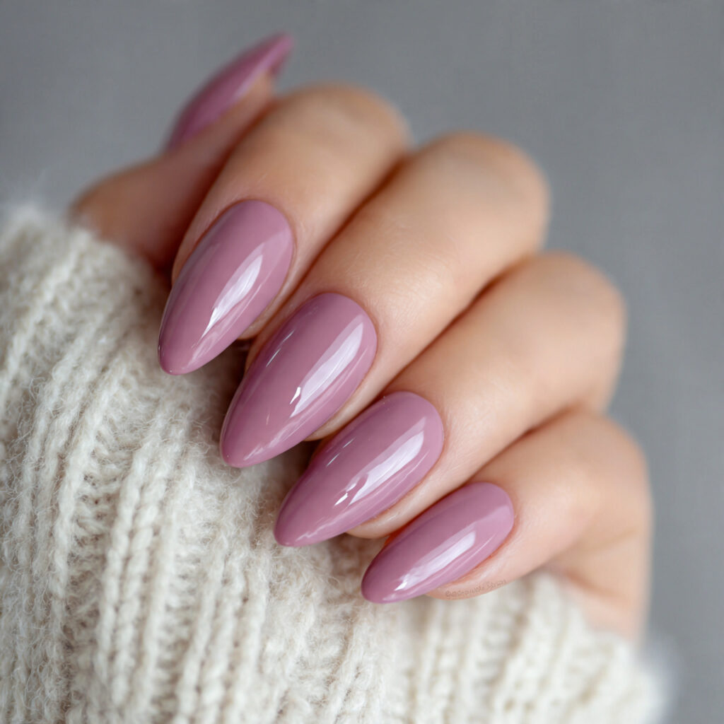light mauve almond valentine nails bring subtle