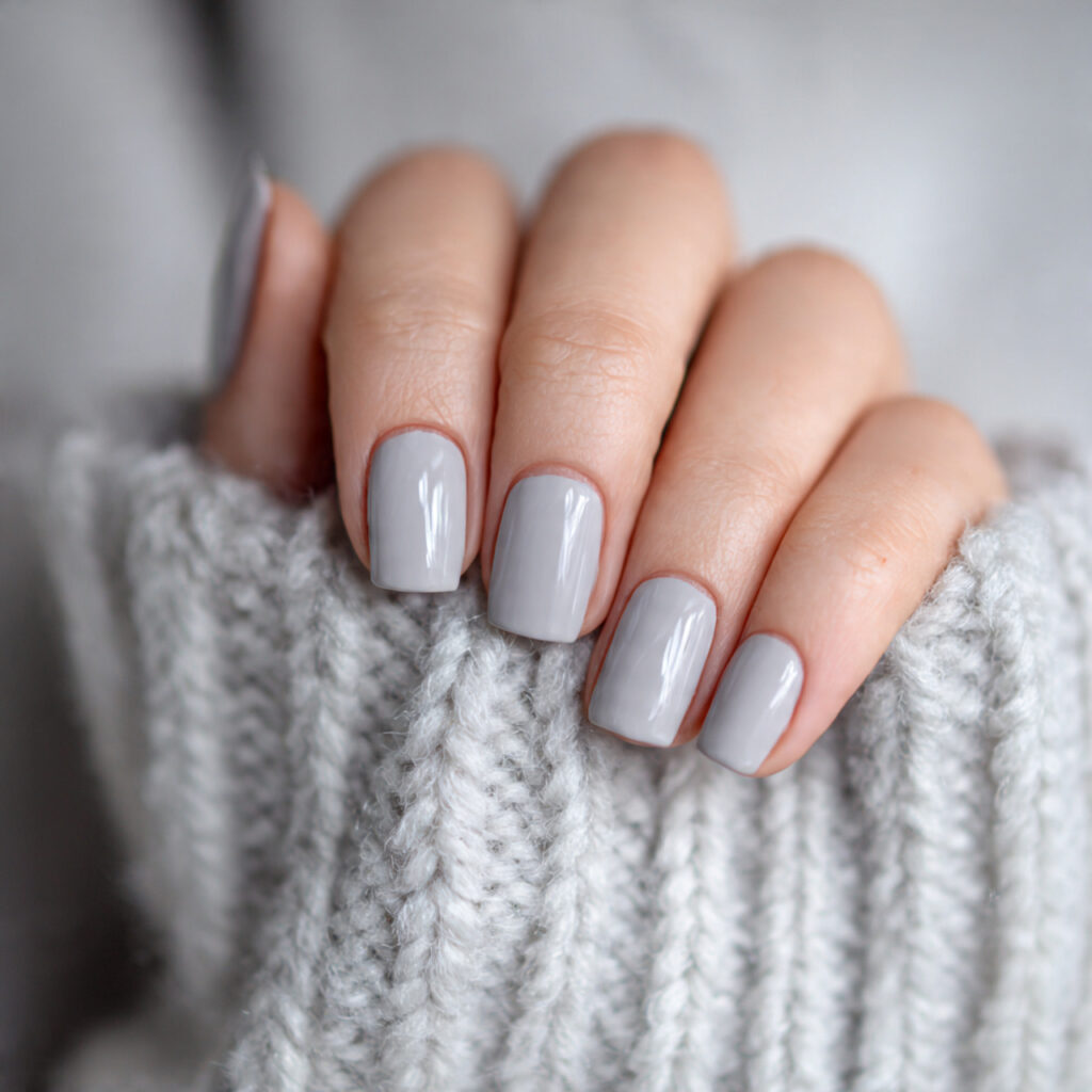 27 Cozy January Nails Perfect for Short & Classy Designs 18 light stone gray polish feels calm and
