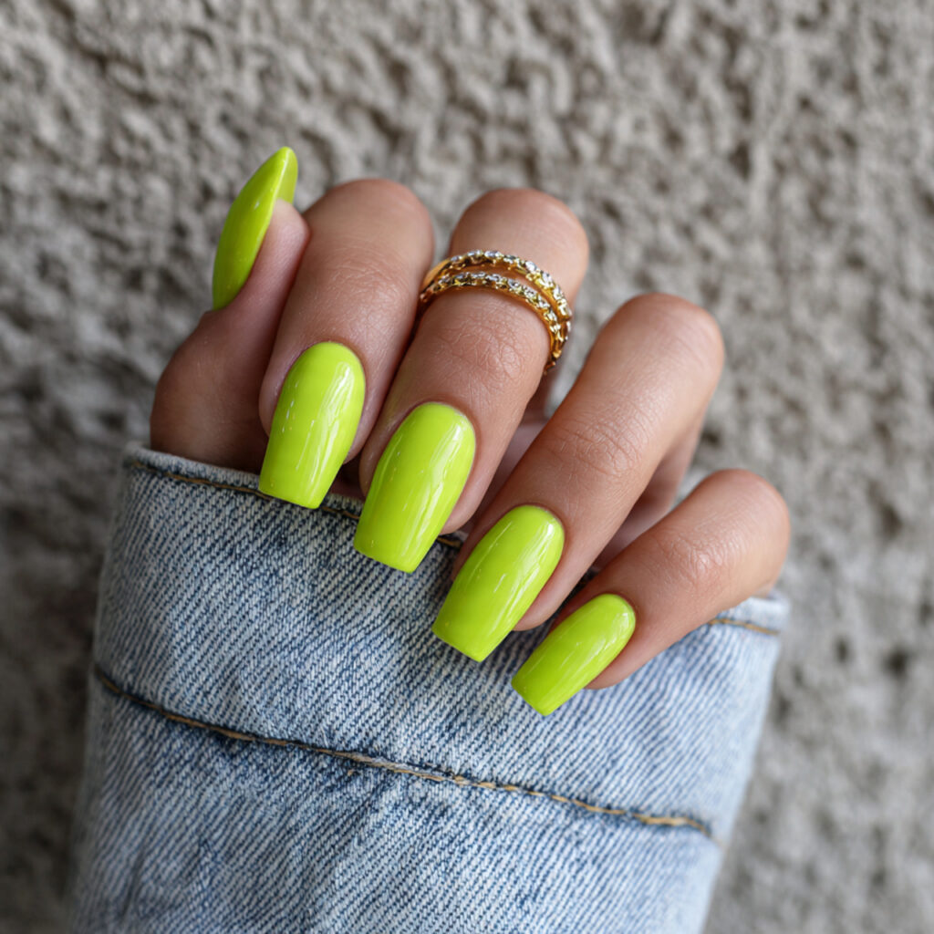 lime green nails burst with vibrant citrus inspired