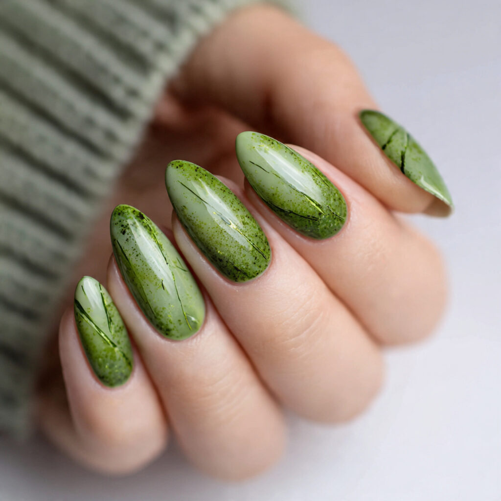 matcha green nails