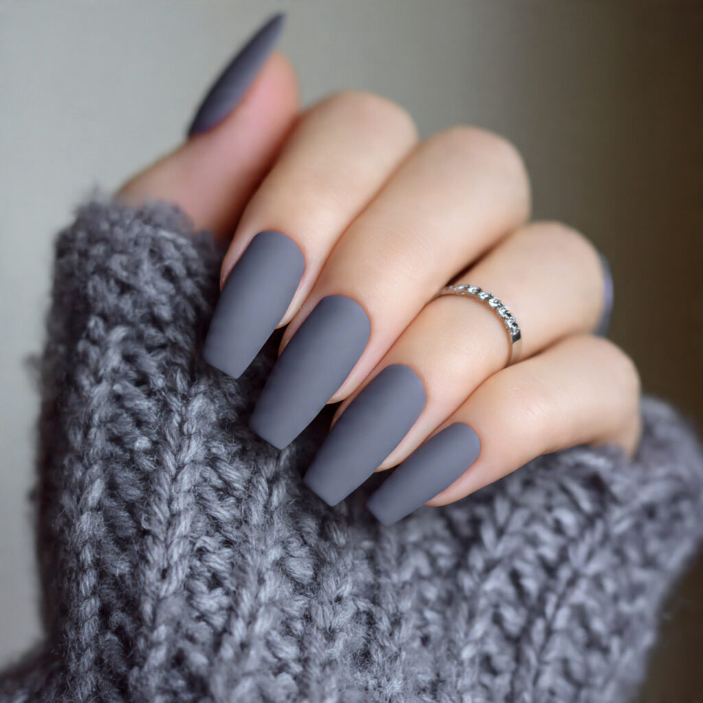 matte coffin nails offer a soft yet
