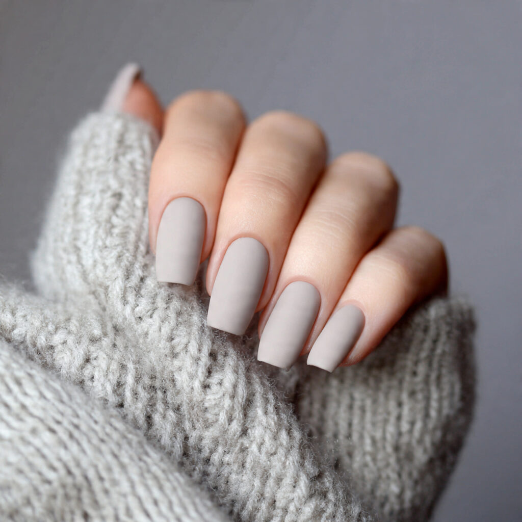 matte neutral nails