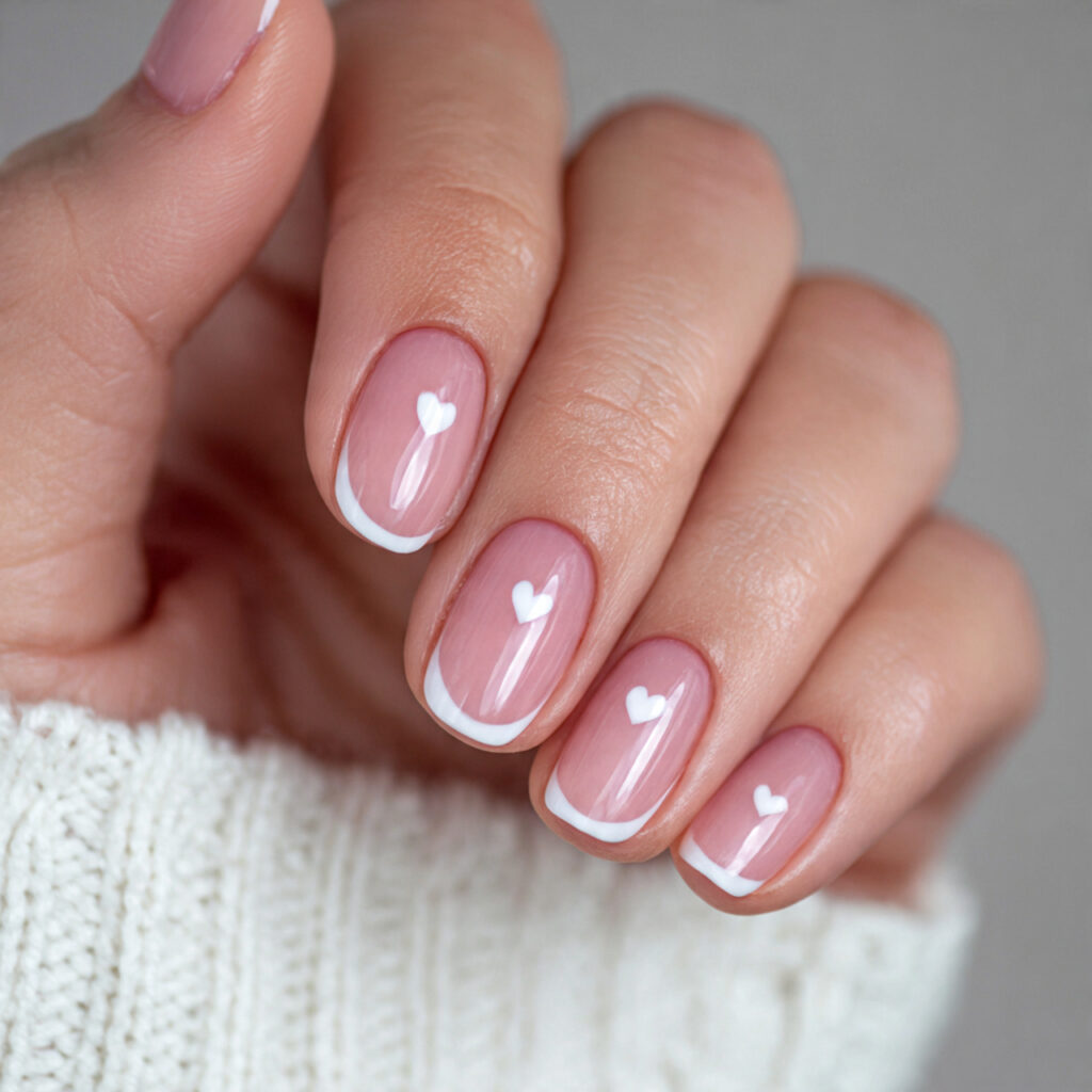 29 Dainty Valentine Nail Designs for a Soft Romantic Look 4 micro french tip valentine nails feature very