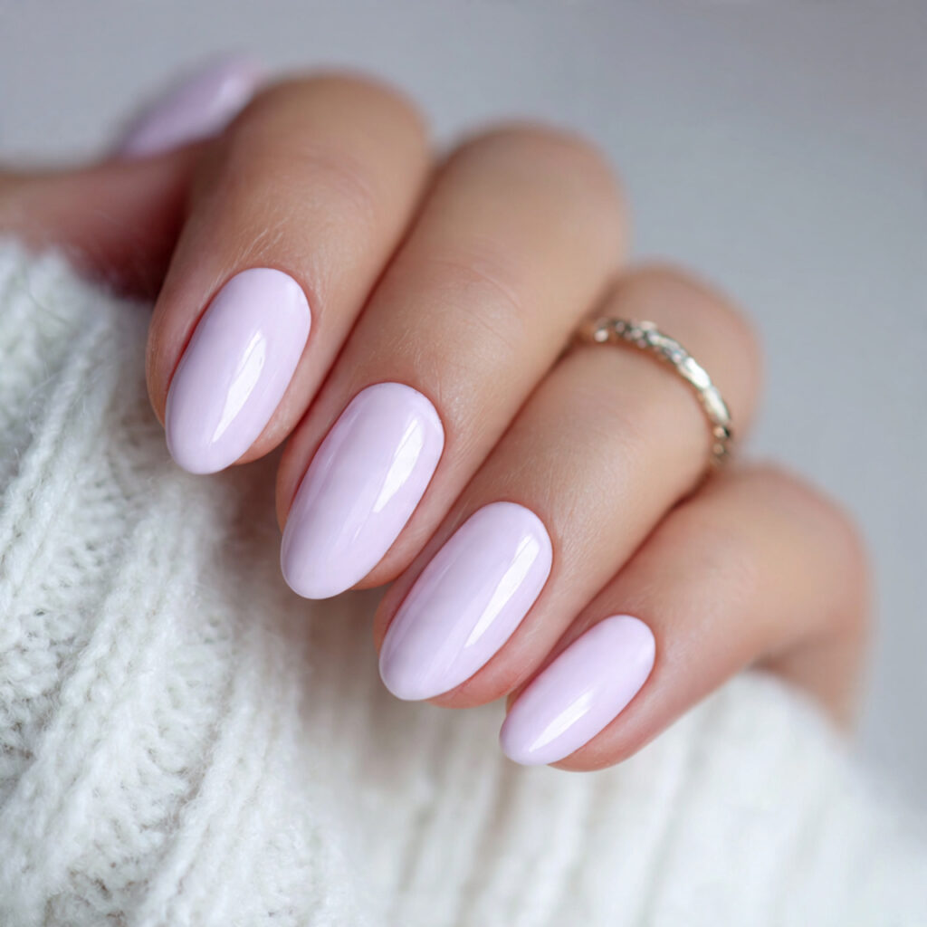 milky clean girl nails