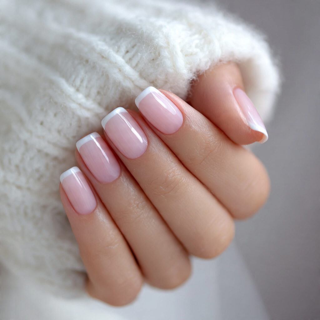 milky french nails soften the classic french