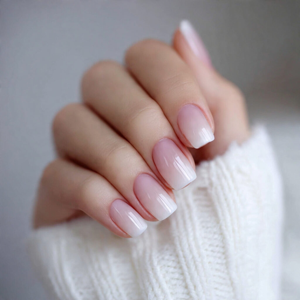 milky glass nails are dominating nail trends