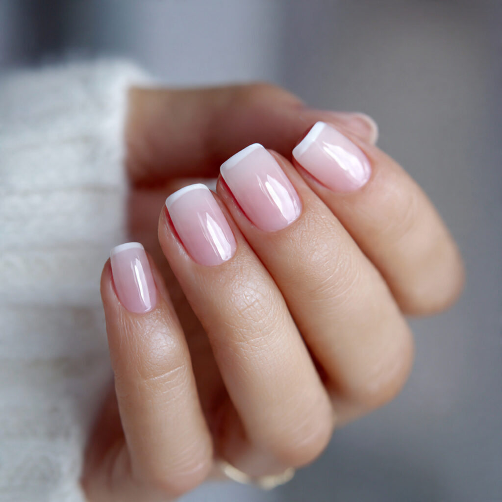 milky gloss finish nails look expensive because