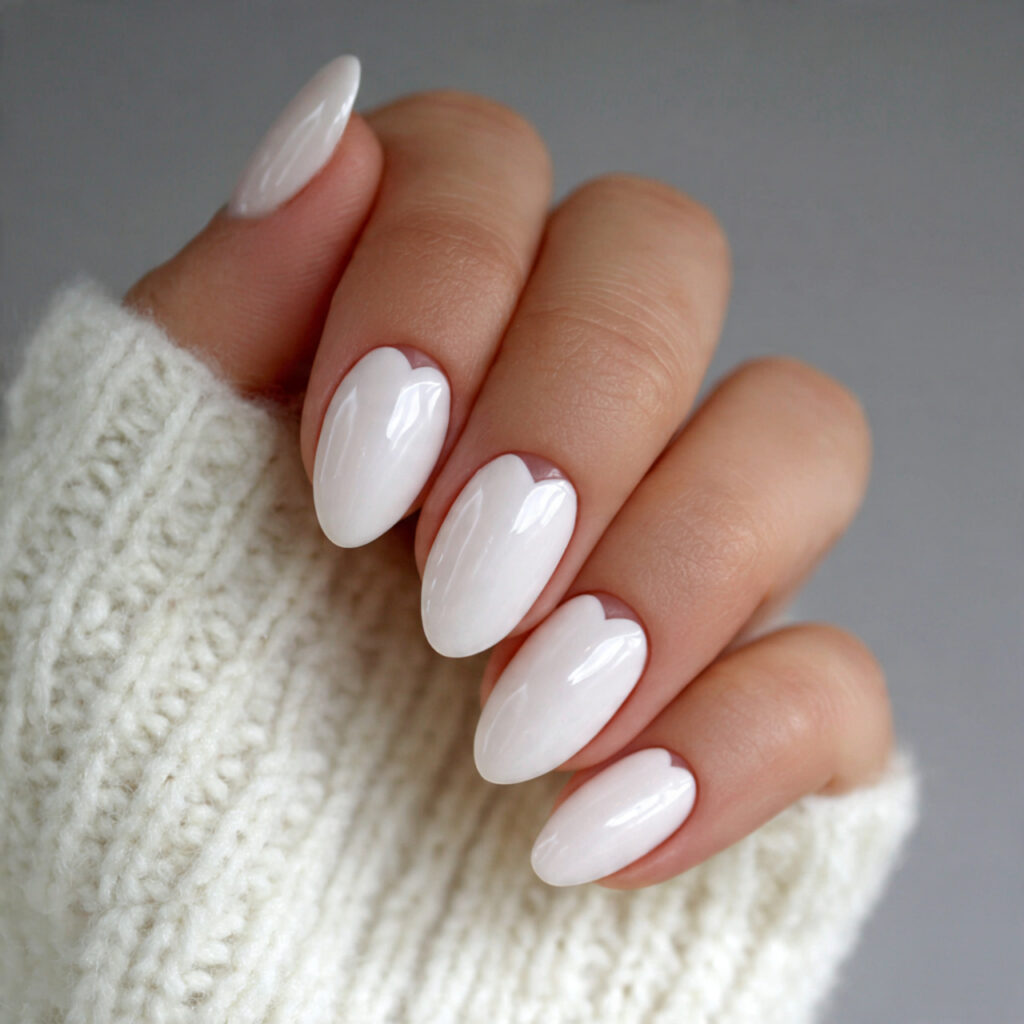 27 Heart Nail Designs for Romantic & Classy Nails 13 milky white heart nails feel timeless the