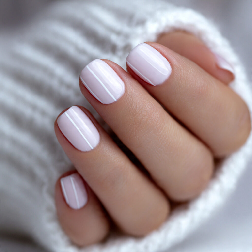 milky white nails feel fresh and gentle