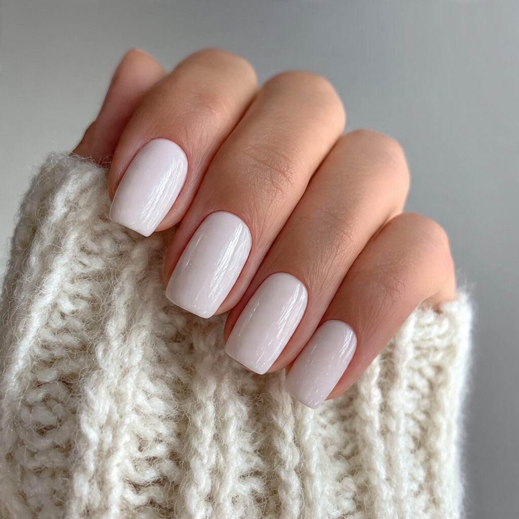 milky white nails offer a soft alternative
