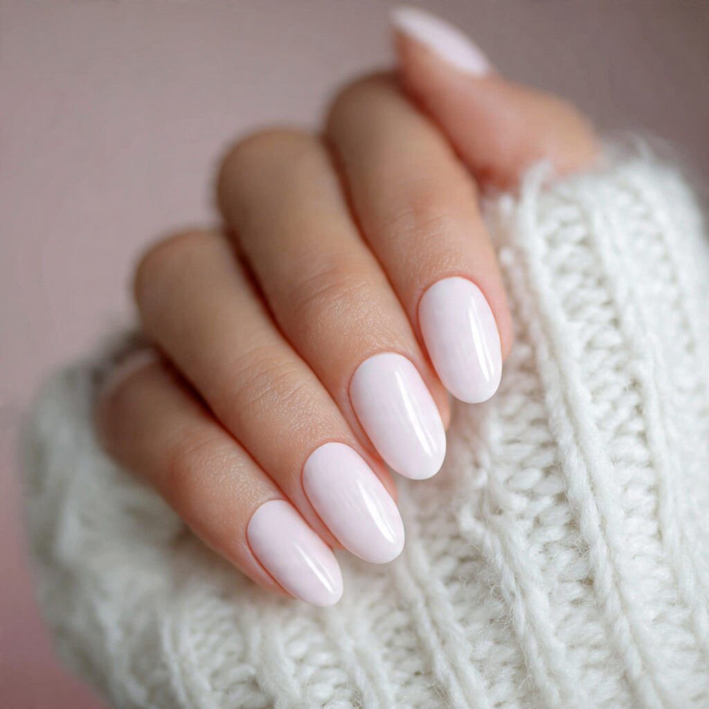 milky white polish feels clean and calming