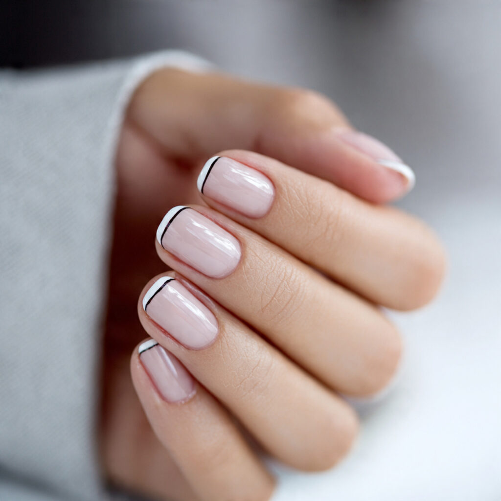 minimal accent line nails focus on one
