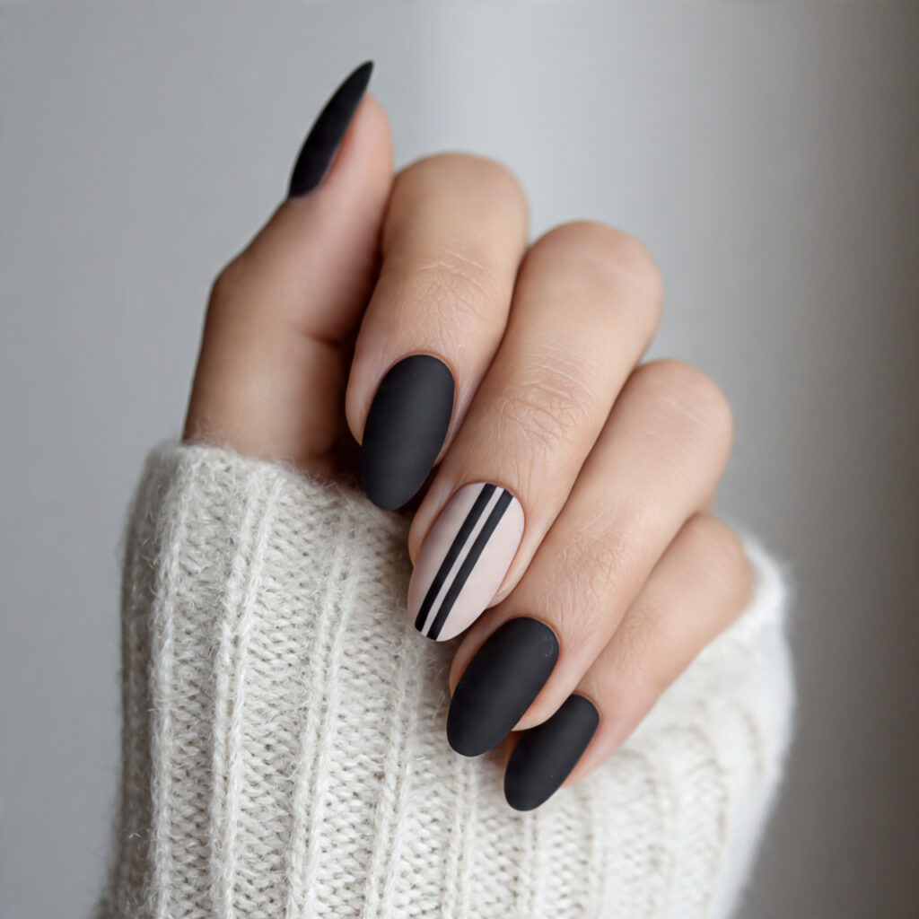 25 Black Nail Ideas That Look Bold, Chic, and Timeless 9 minimal black accent nails focus on simplicity