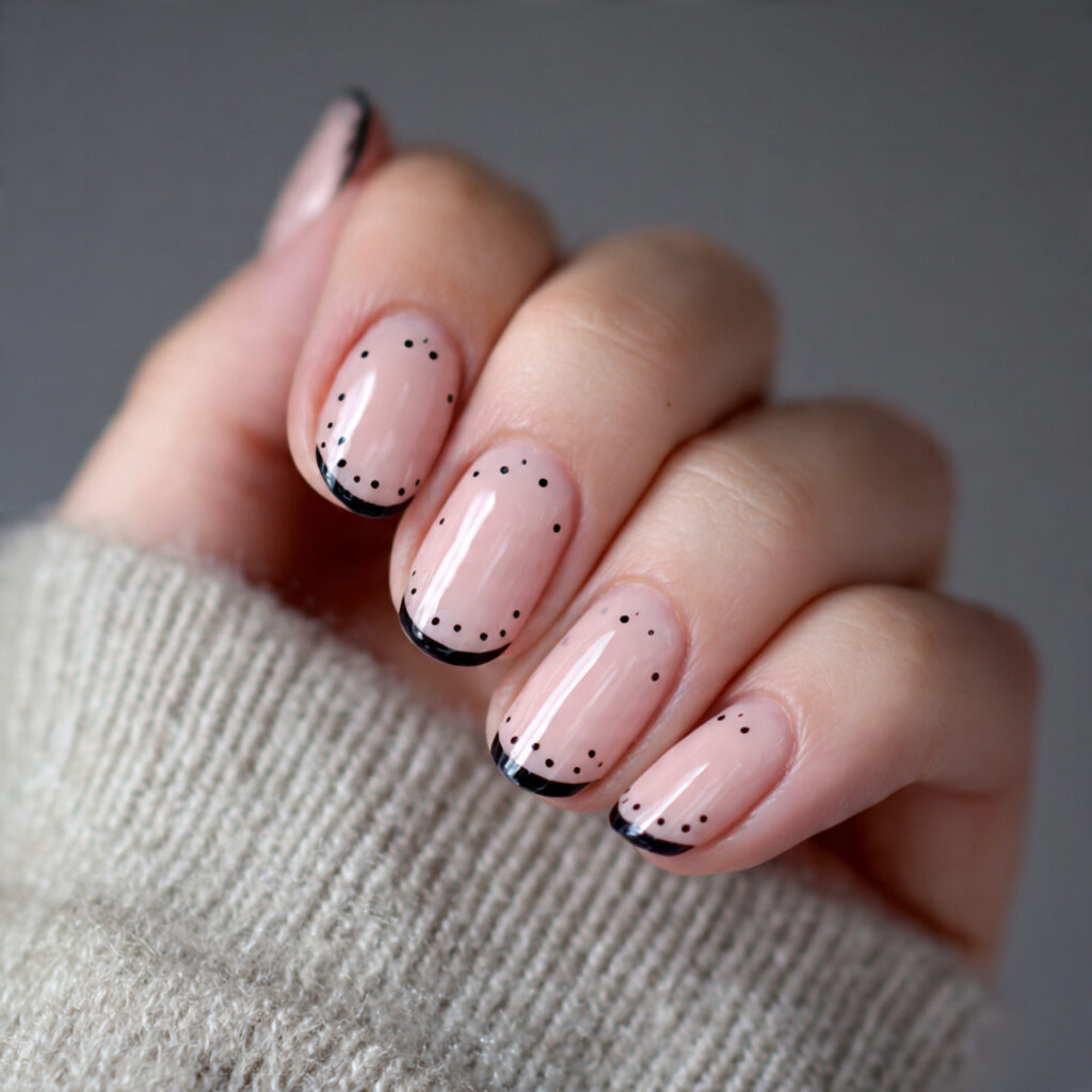 minimal dot accent nails use tiny dots