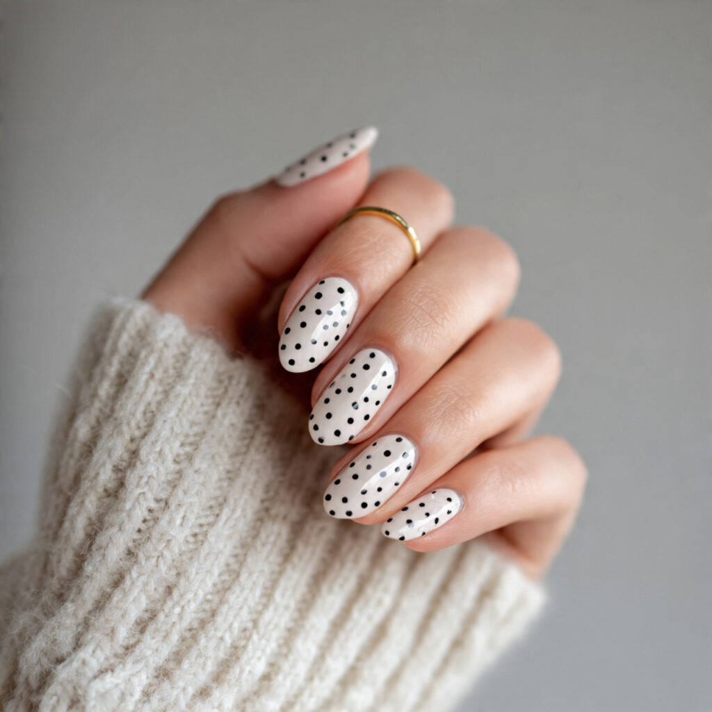 minimal dot clean girl nails