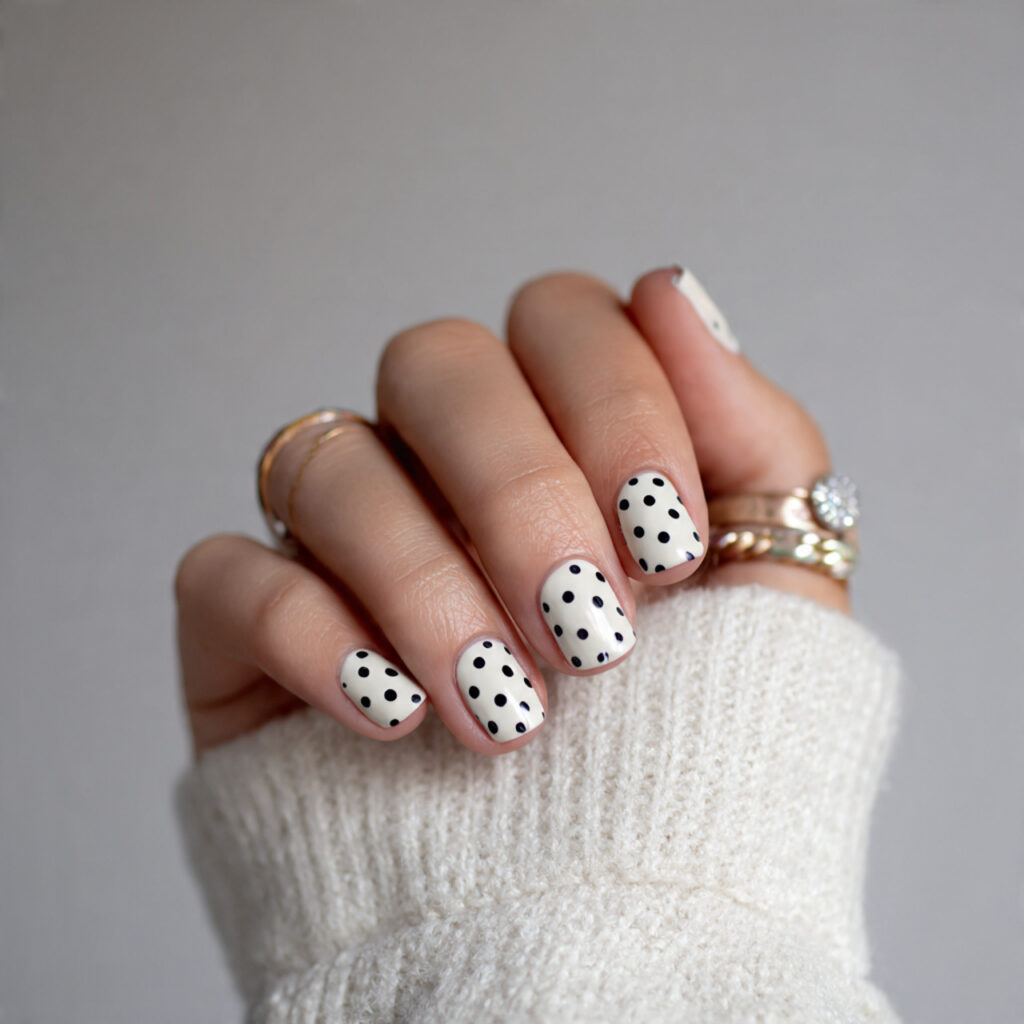 minimal dot detail nails