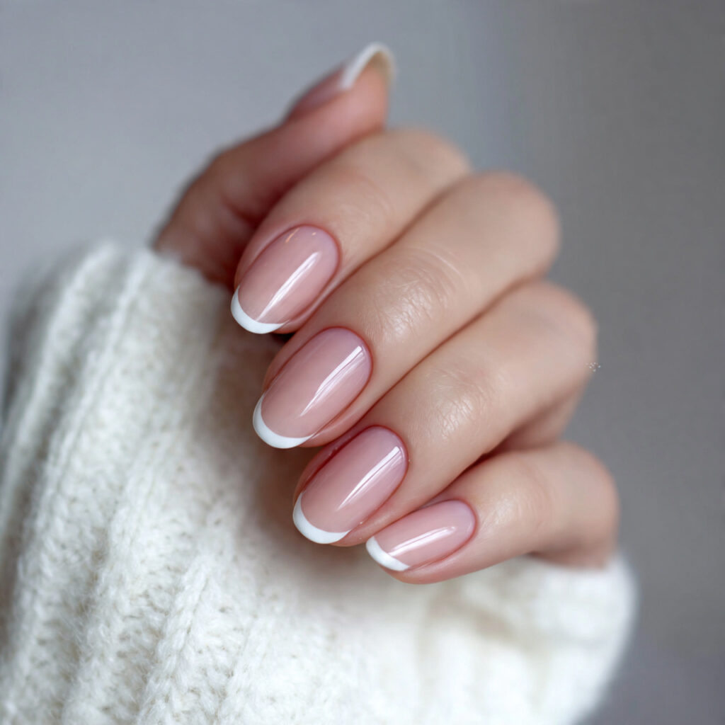 minimal french clean girl nails