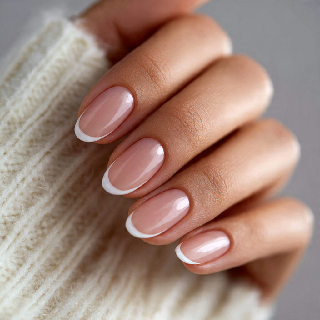 minimal french line nails use very thin