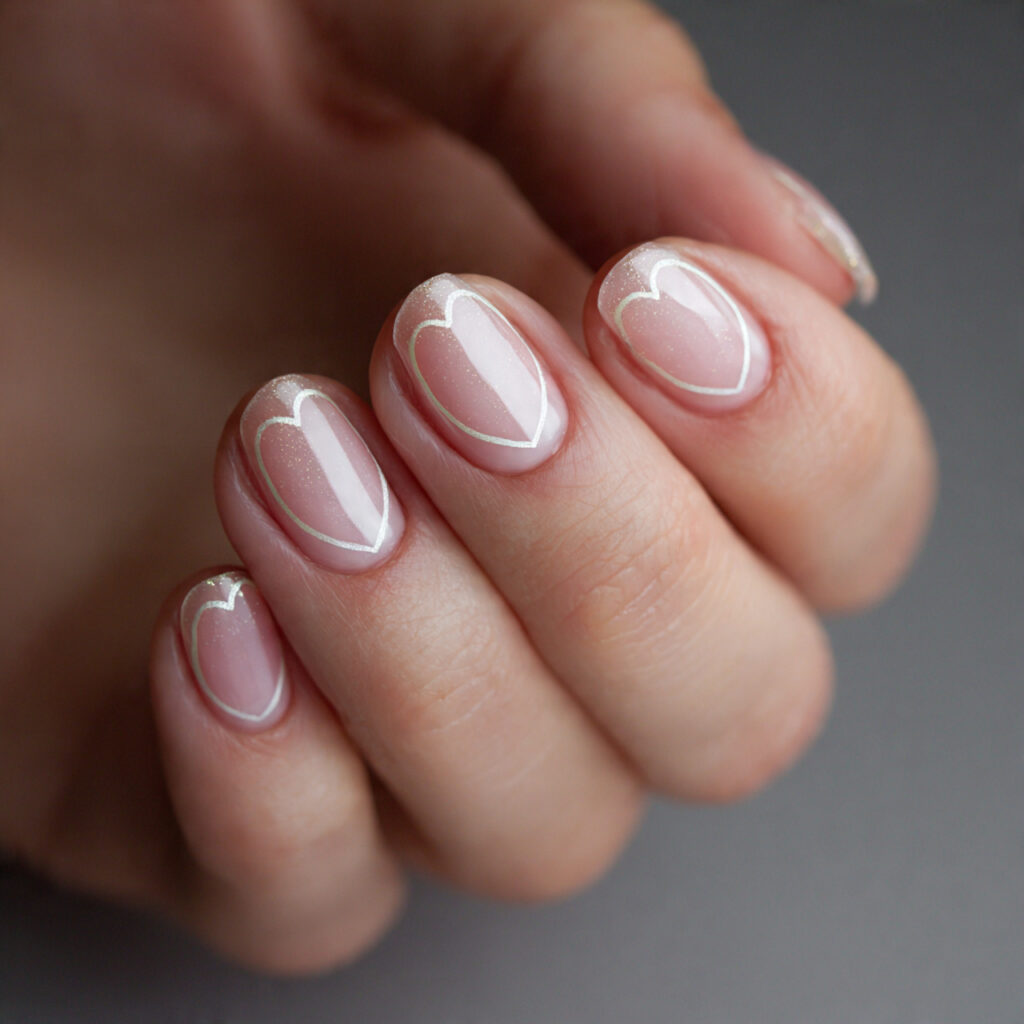 29 Dainty Valentine Nail Designs for a Soft Romantic Look 8 minimal heart line nails focus on thin