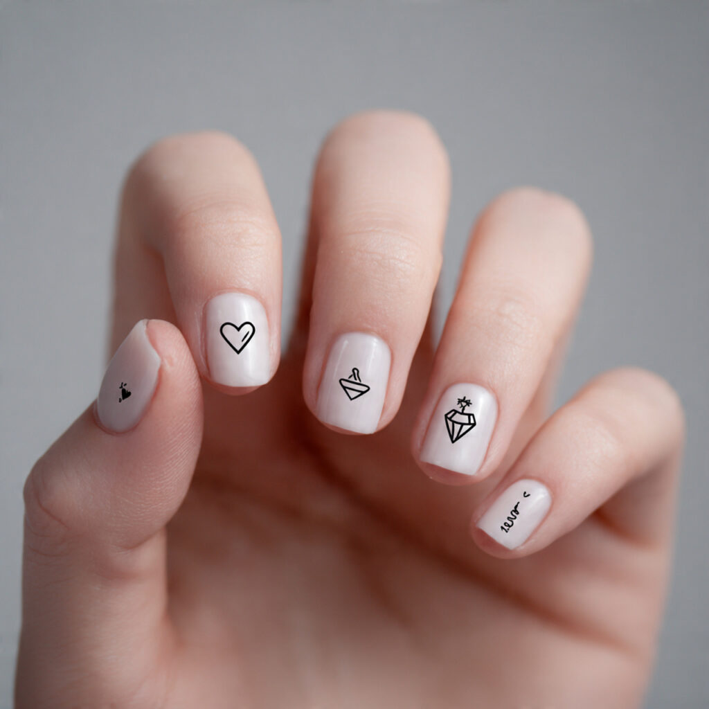 29 Dainty Valentine Nail Designs for a Soft Romantic Look 18 minimal love symbol nails feature tiny hearts