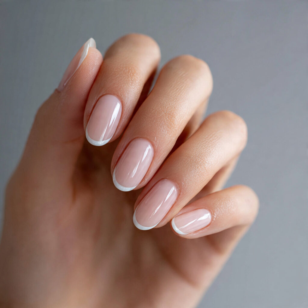 minimal nails with a clear base feel