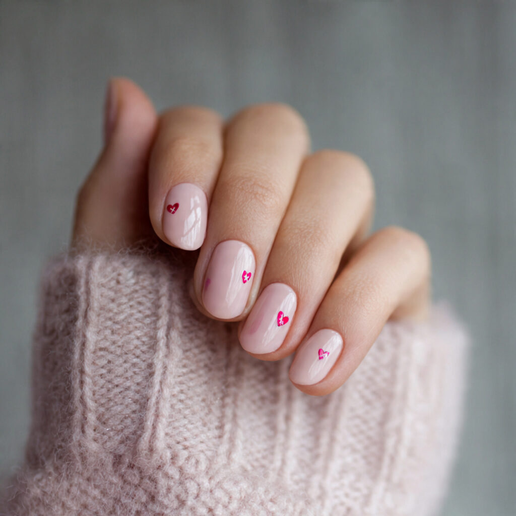 minimal pink love nails focus on simplicity