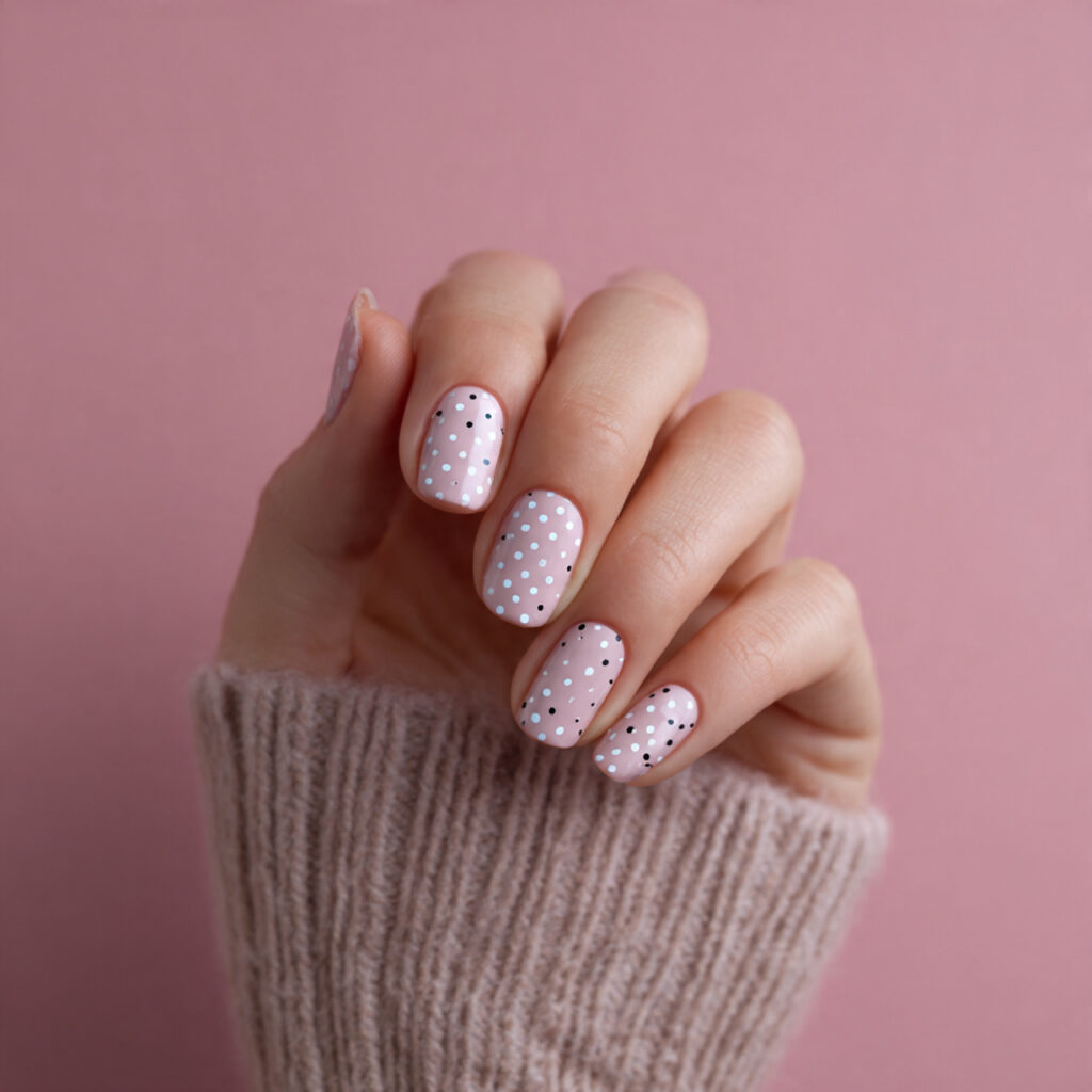 minimalist polka dots feature small sparse dots