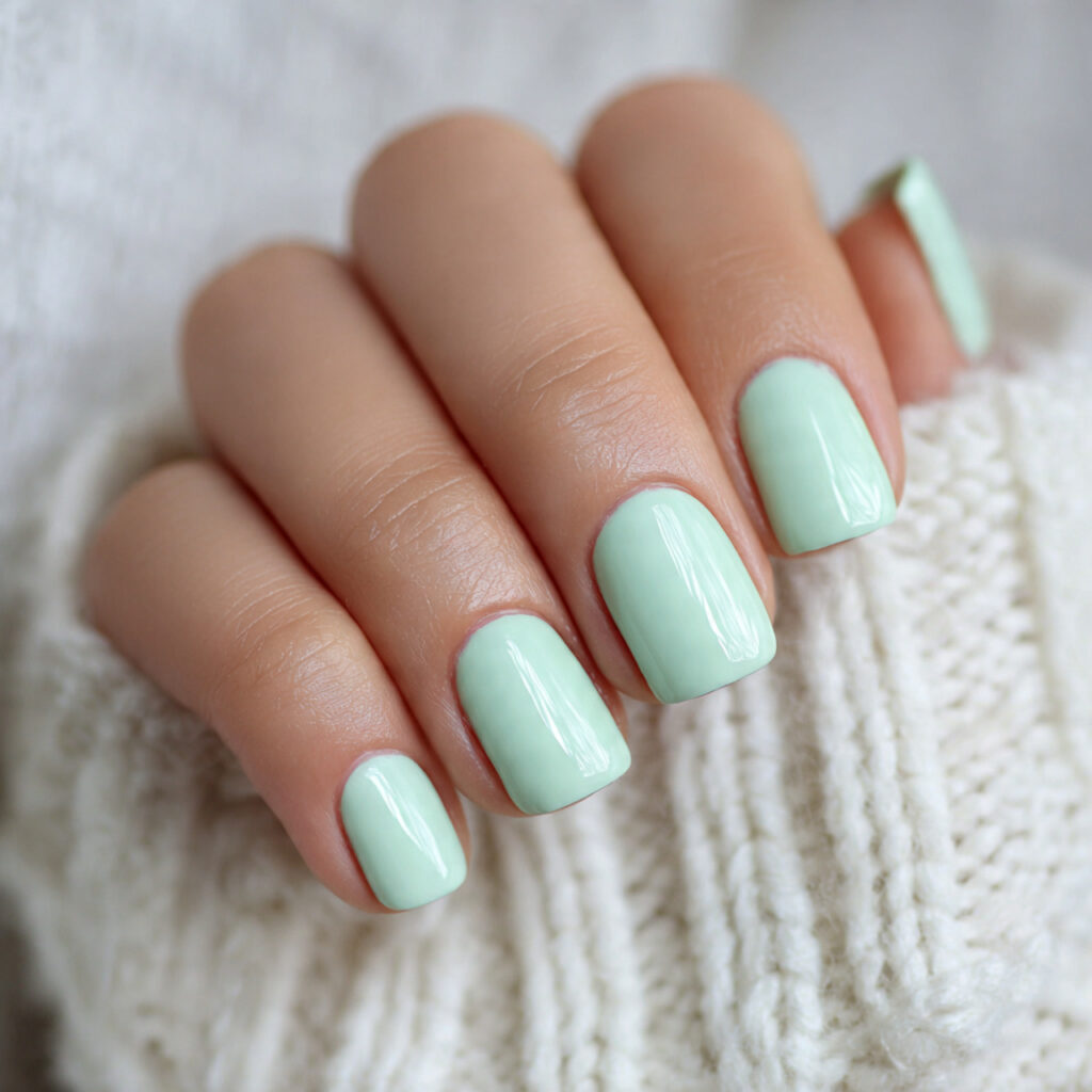 mint green clean nails bring a light
