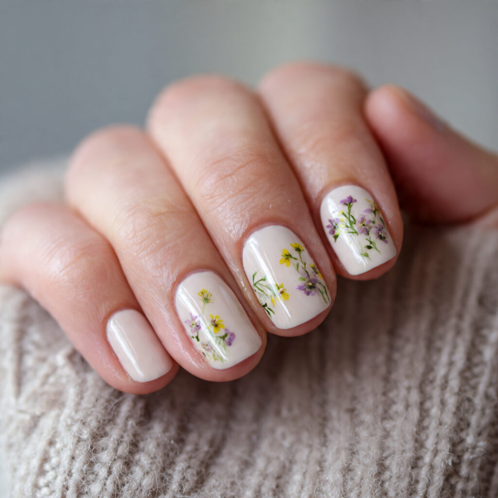 nails provide a calm and neutral background