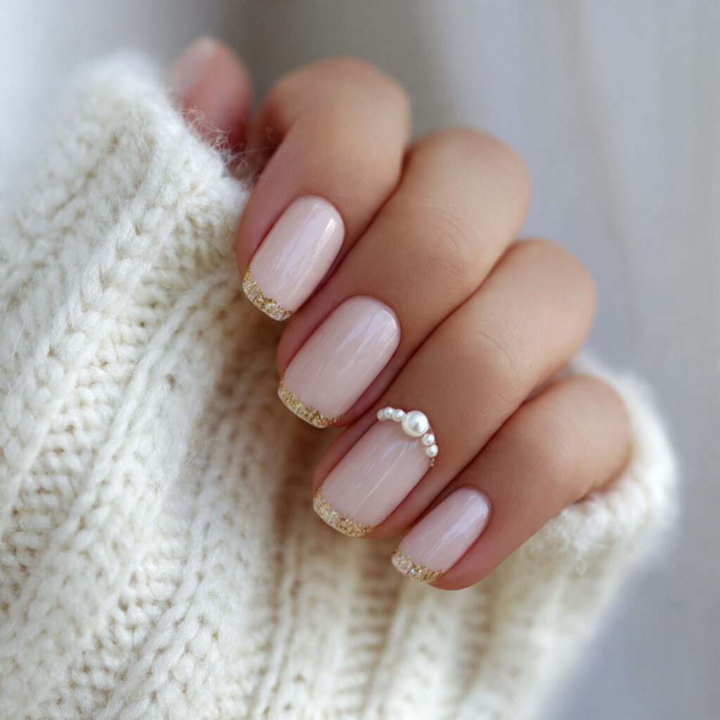 nails with a tiny pearl detail feel