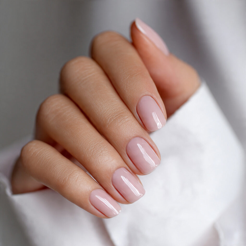 nails with soft rose undertones are a