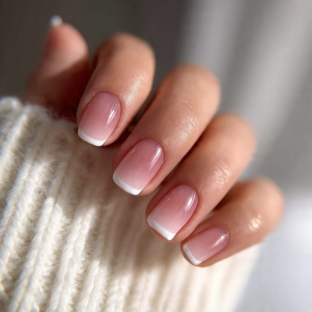 natural french fade short valentine nails create