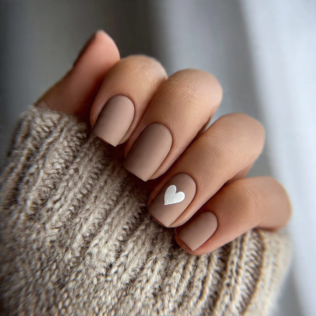 natural matte short valentine nails offer a